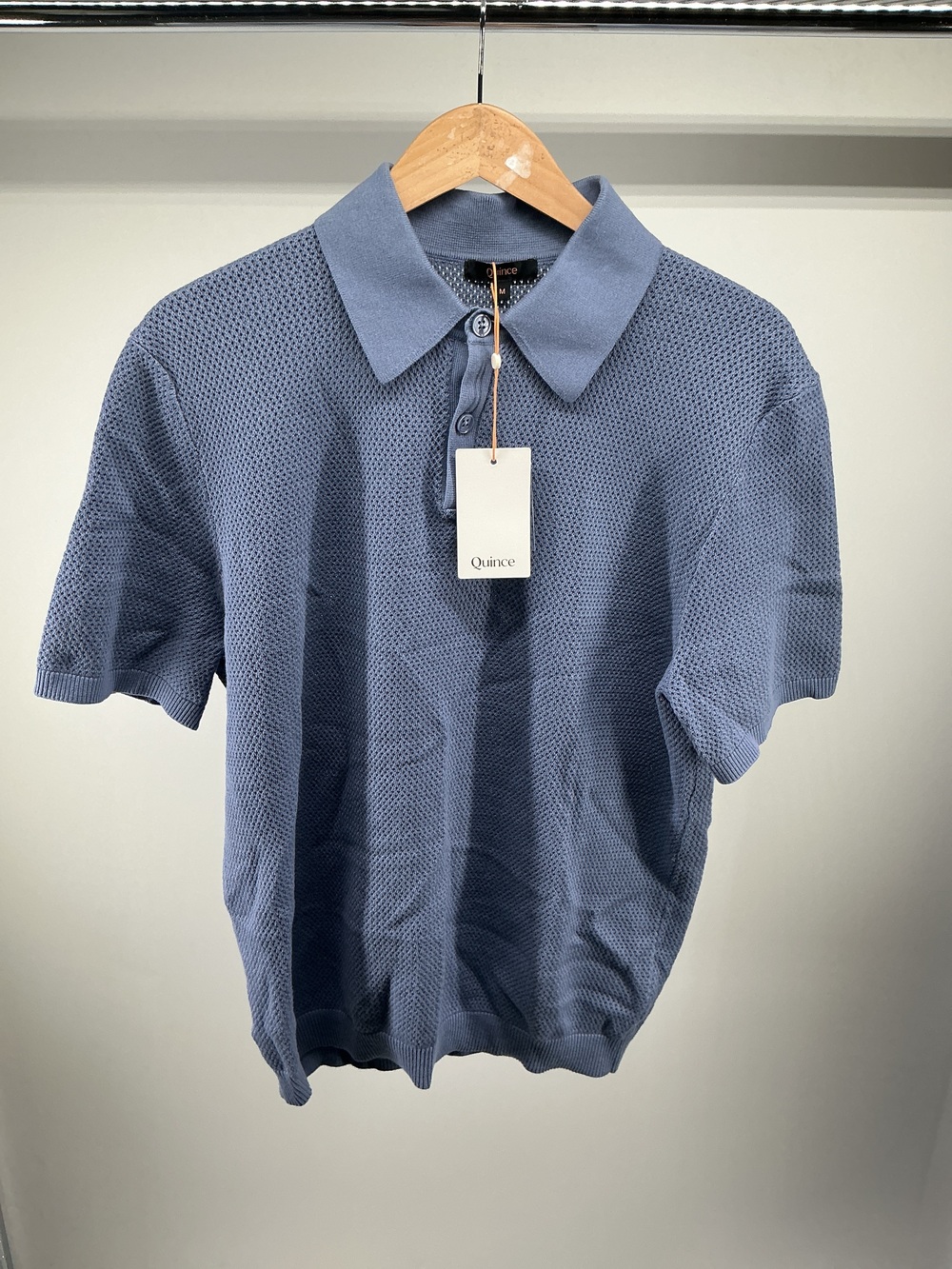 100% Organic Cotton Mesh-Stitch Sweater Polo